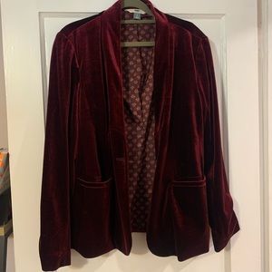 Old Navy Burgundy Velvet Blazer
